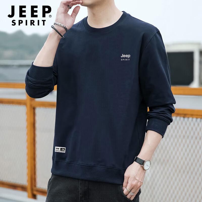 JEEP SPIRIT Men's Round Neck Pullover Sweatshirt