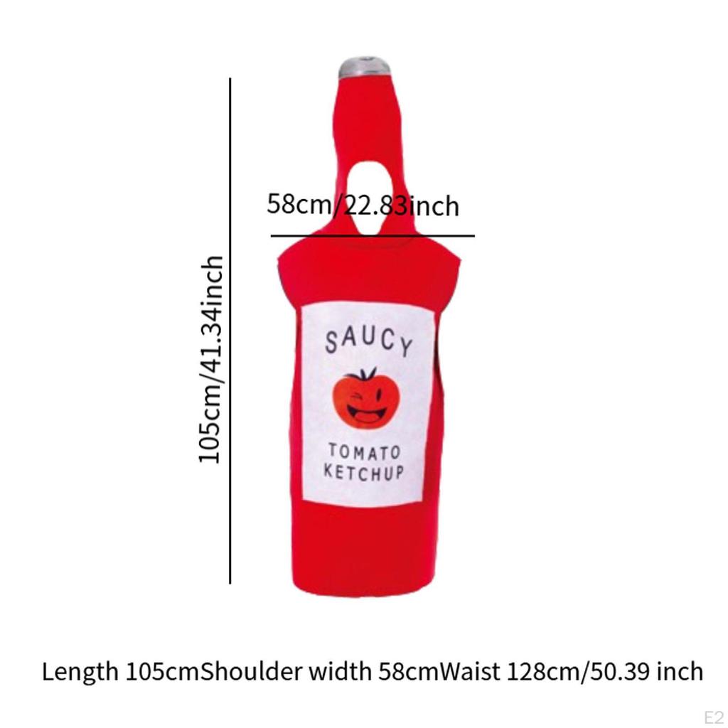 Ketchup Kostyme Halloween Morsom Cosplay for Fest Bursdager Gave Sceneopptreden