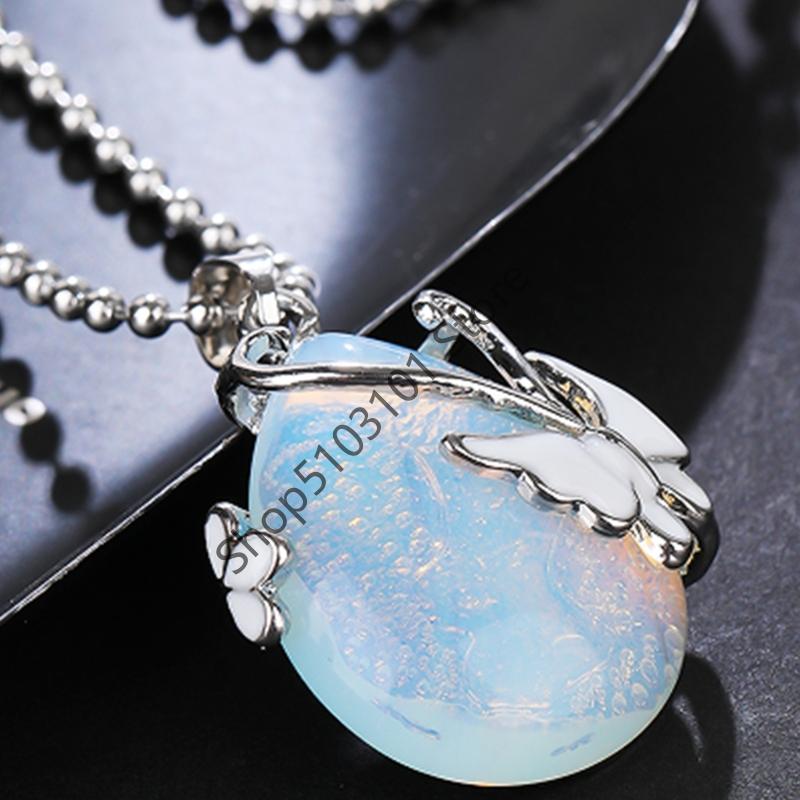 X6HE Refined Crystal Droplet Pendant Necklace Secure Clasp For Active Lifestyles
