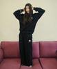 Mihebeu [Unisex] Stitch Classic Logo Sweatpants Black