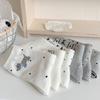 Printemps et Été, Chaussettes Mi-mollet pour Femmes Absorbant la Sueur et Respirantes avec Nœuds et Motifs Animaux Sont Simples et Polyvalentes