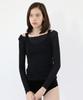 Peulmo See-Through Frill Long Sleeve Top [Light Beige]