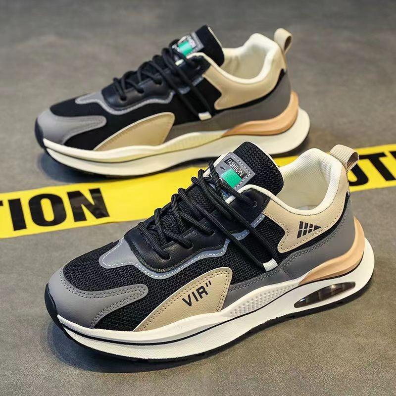 Men's Mesh Breathable Casual Sneakers, Korean Trendy Lightweight Travel Running Shoes