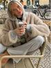 INS High-End Women's Faux Fur Fluffy Coat - Autumn/Winter Loose Warm Cardigan