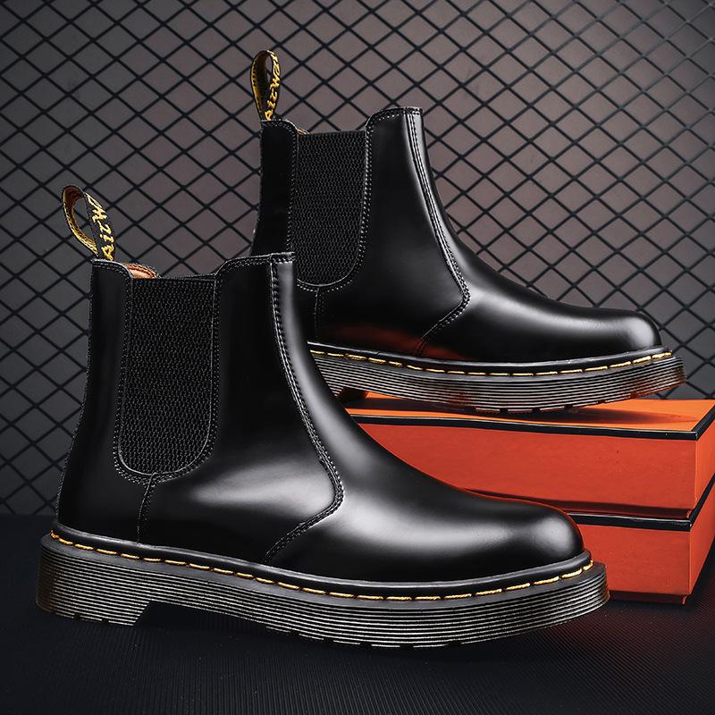 2976 high-top black Martin boots, new large-size fashionable soft leather boots, outer wear sleeve trendy casual shoes