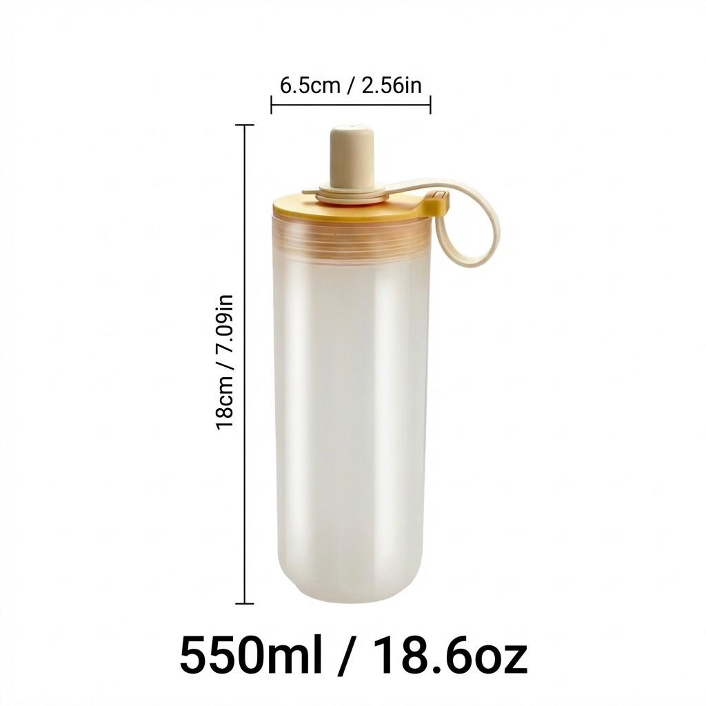 Plastic Water Bottle Tumbler For Kids Students Leak-proof Straw Water Cup Clear Portable Cold And Hot Drinking Cup With Handle