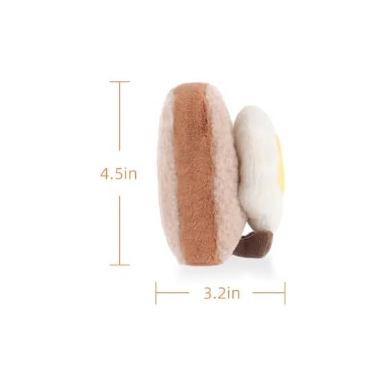 Apricot Lamb Fried Egg Toast Plush Toy - Soft, Cute, Fluffy 12cm