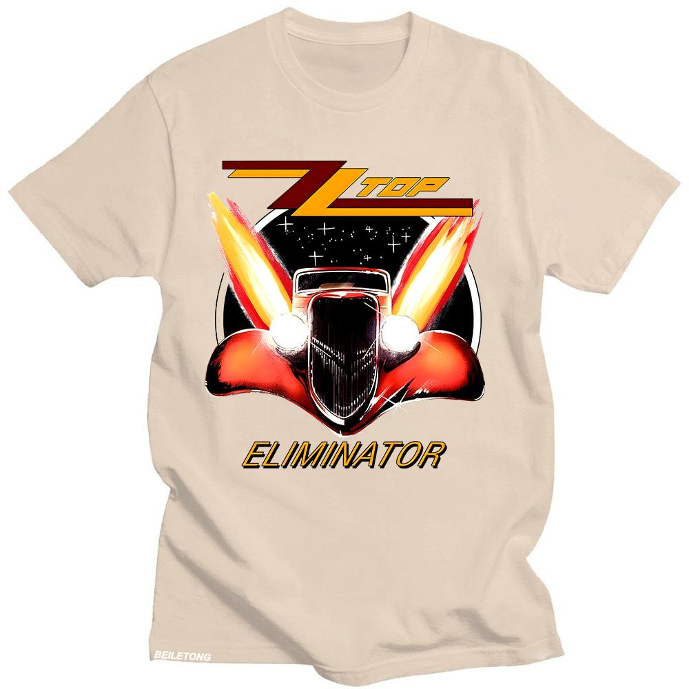 

Футболка ZZ Top Eliminator 1983 Tour Футболки ZZ Top Rock мужские классические винтажные летние женские/мужские хлопковые дышащие футболки уличная одежда L песочный