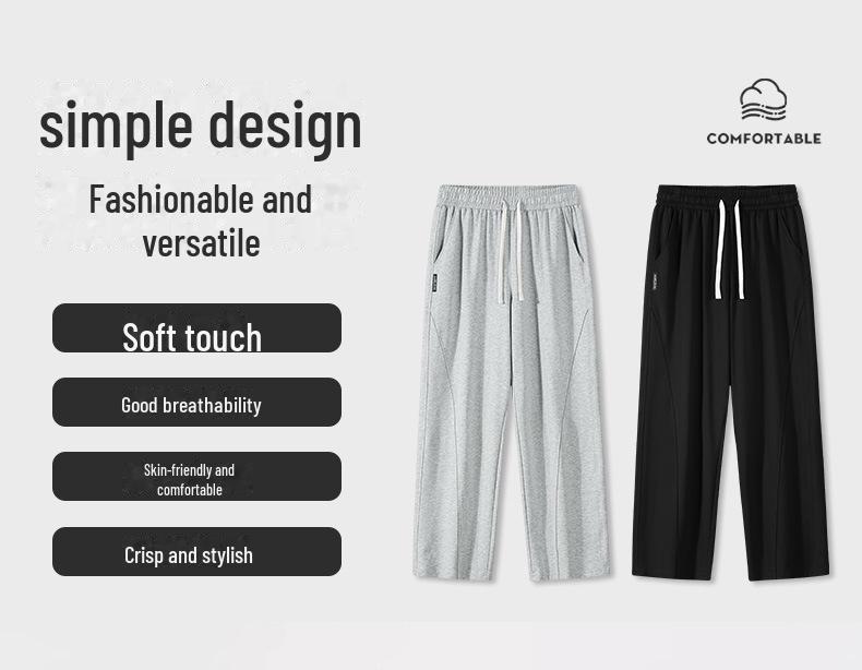 Men's Summer Casual Straight Loose Sweatpants - Trendy, Lightweight Athletic Pants