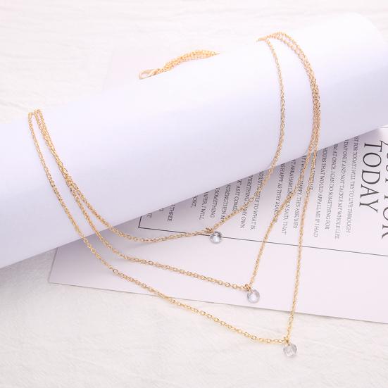 Multi-layer Party Date Jewelry Women Three Rhinestones Choker Necklace