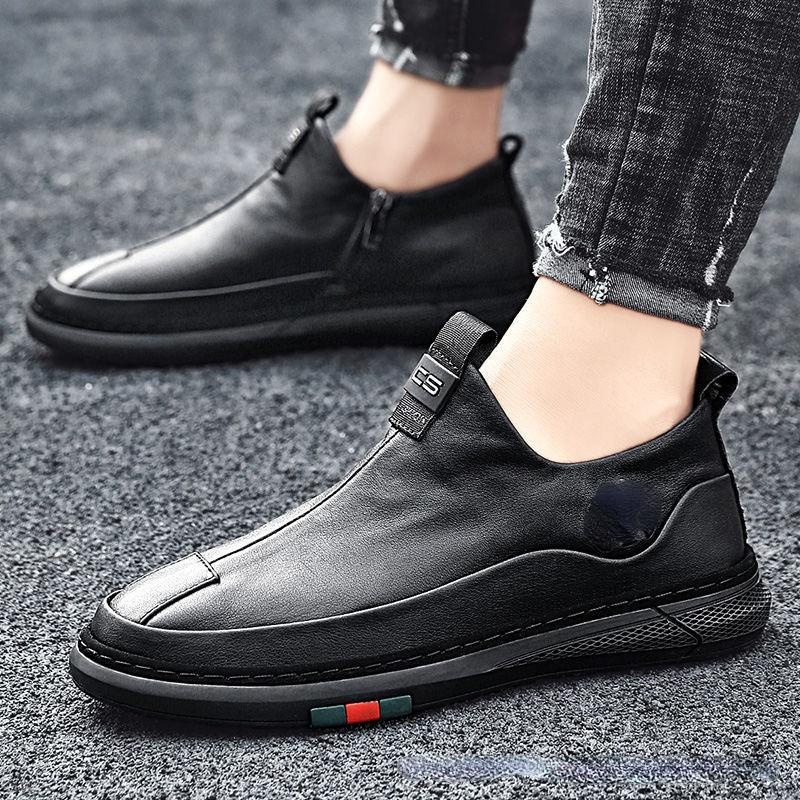 Leather Men Casual Shoes Brand 2024 Mens Loafers Moccasins Breathable Slip on Black Driving Shoes Soft Sole Platform Sneakers