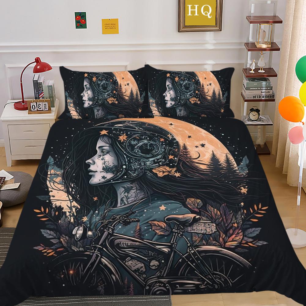 Skull And Beauty Duvet Cover Set Full Size Gothic Sugar Skull Angels And Demons Bedding Set With Pillowcase Twin Double Bed Sets