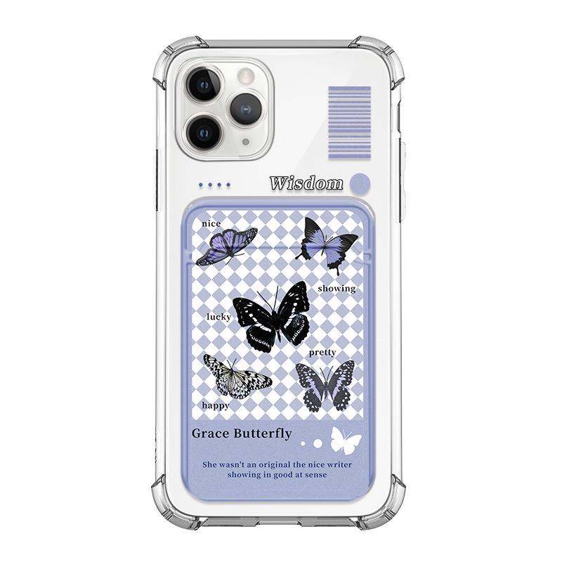 

Прозрачный чехол-картхолдер Zhitai для iPhone 14/15/16 Pro - Нишевый стиль iPhone 15 Pro Max