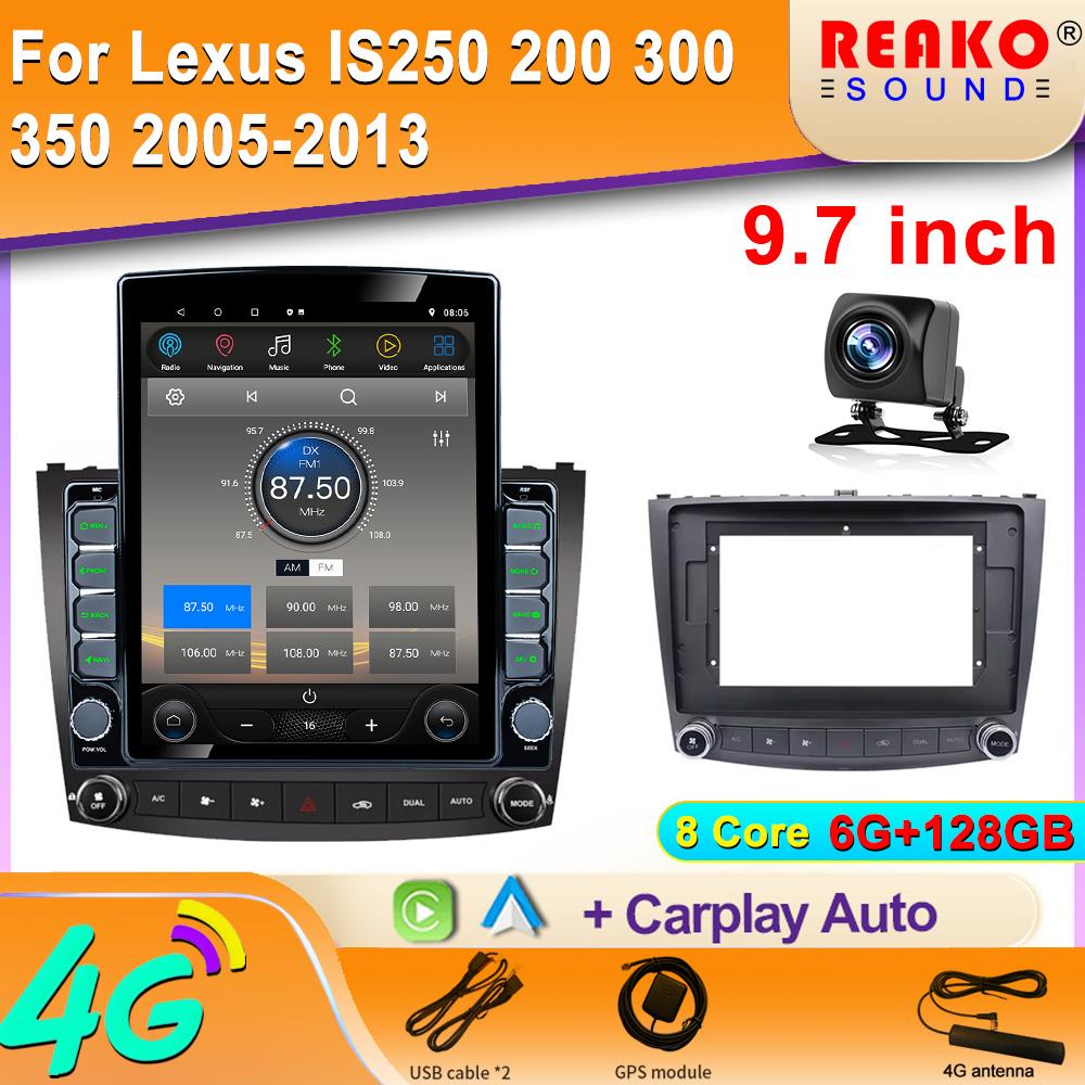 9,7 Zoll vertikales Tesla-Bildschirm-Android-Autoradio für Lexus IS250 200 300 350 2005-2013 GPS-Navigations-Multimediaplayer