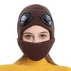 Warme Mütze für Herbst und Winter, neue Pilotenbrille, Gehörschutz sowie warme Wollstrickmütze aus Samt mit Maske