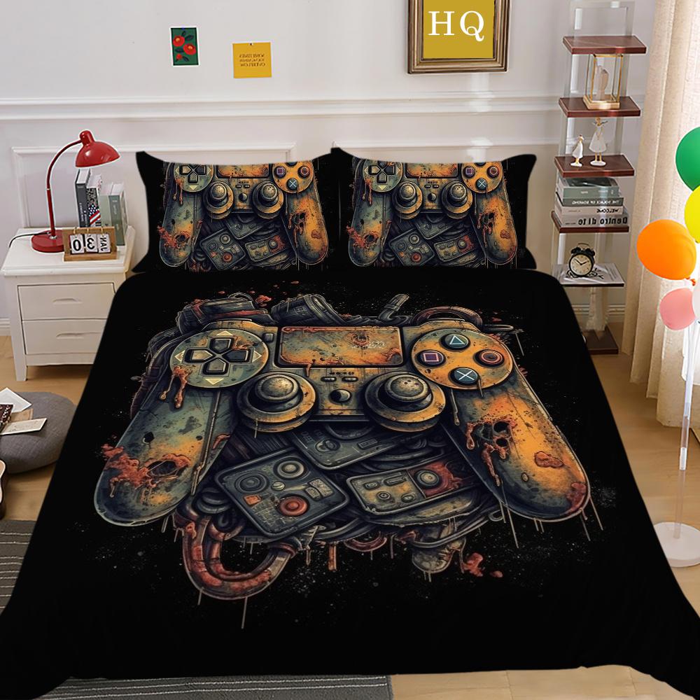 Bedding Sets High Quality Polyester Game Handle Printed Bed Cover Polyester Bedspreads Cool Home Textiles Single Size Pillowcase