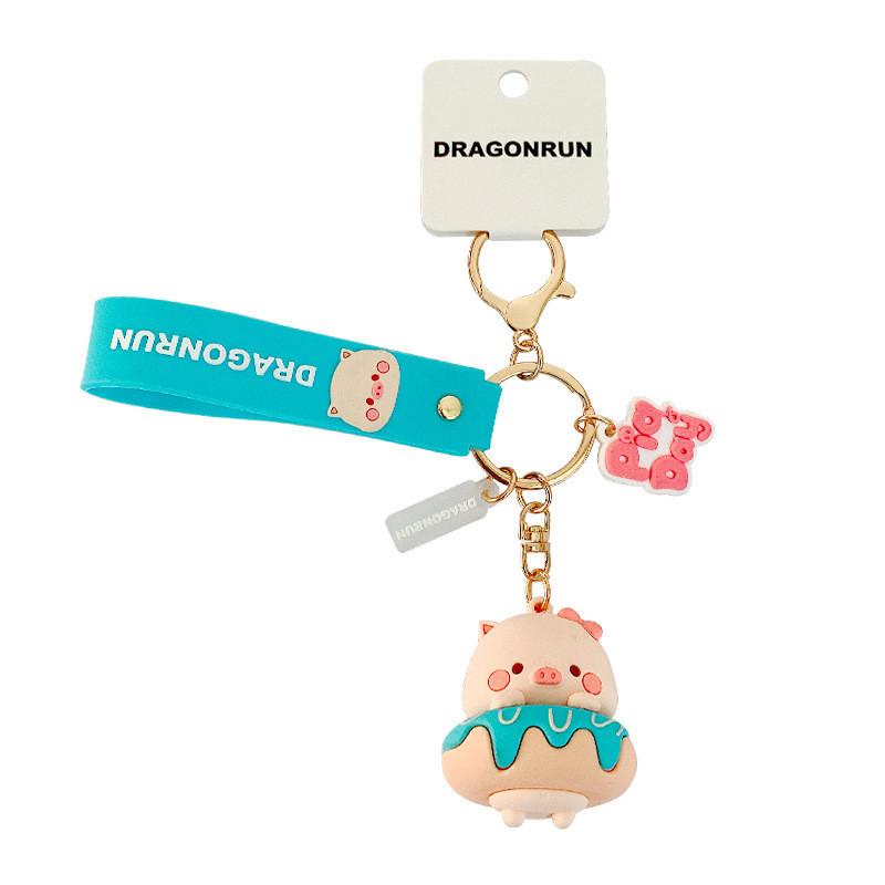 Key Pig Charming Ring Cartoon Style Metal Keychain Perfect For Gift Giving