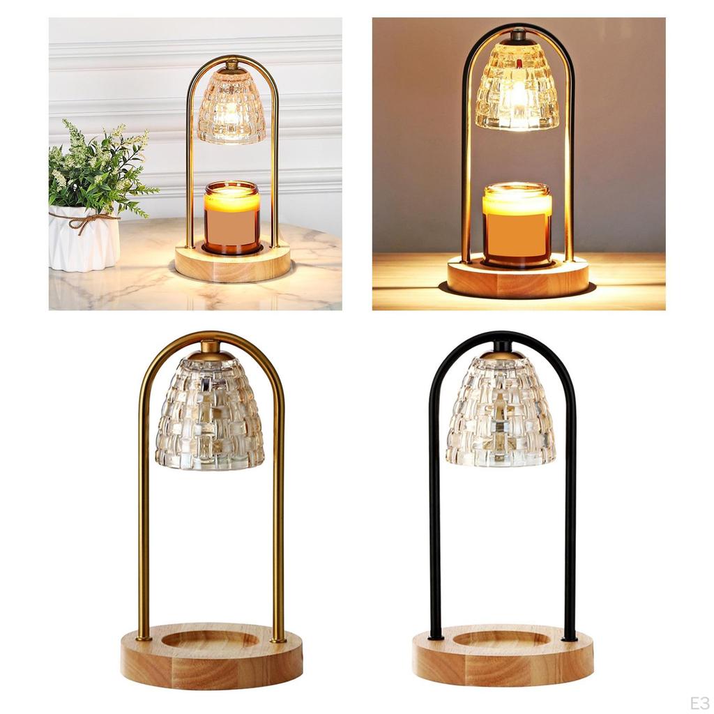 Electric Candle Warmer Lamp, Wax Melting Lamp with Wooden Base table Decor Nightlight EU