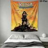 Xena Kriegerin Wandteppich Ästhetischer Wandbehang Bedruckter Stoffdecke Dekorative Wandteppiche für Schlafzimmer Wohnzimmer Heimdekoration