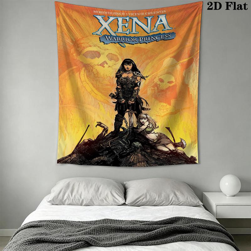 Xena Kriegerin Wandteppich Ästhetischer Wandbehang Bedruckter Stoffdecke Dekorative Wandteppiche für Schlafzimmer Wohnzimmer Heimdekoration
