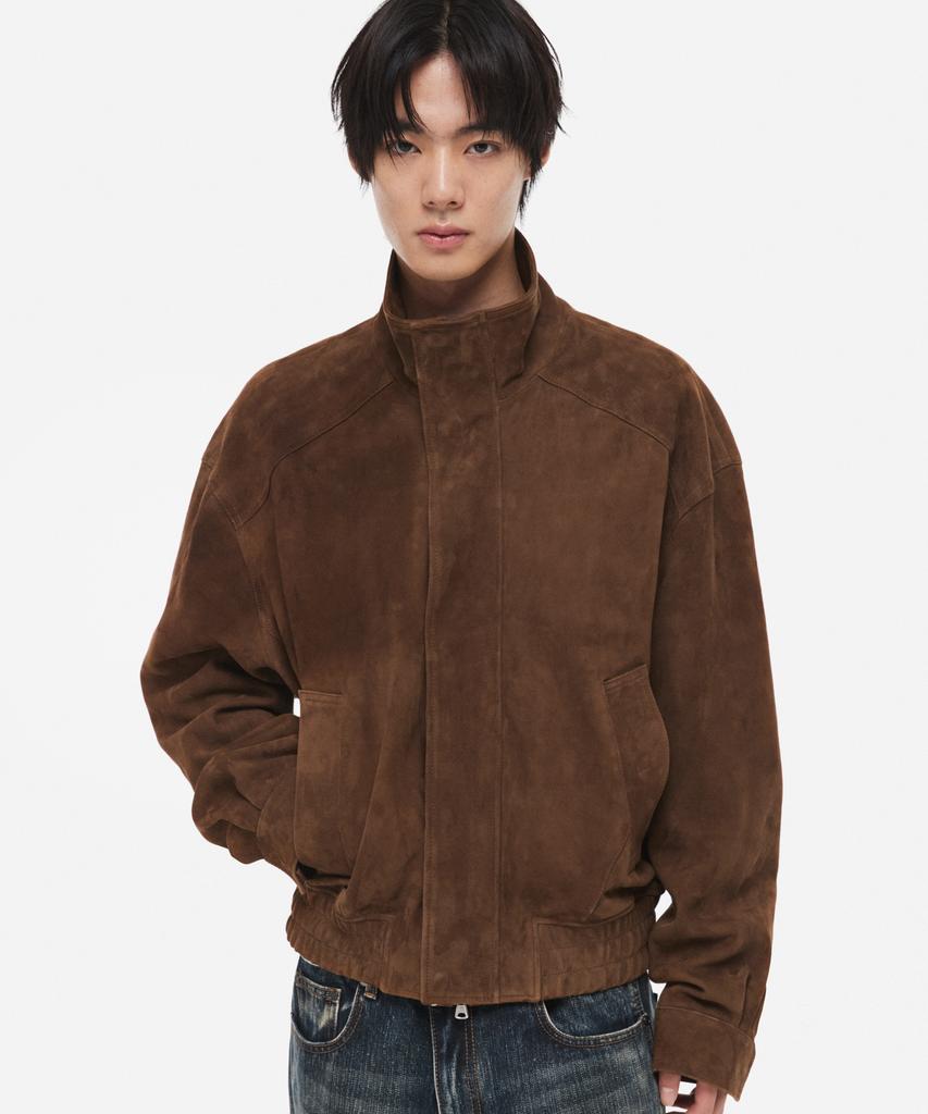 DNSR [Premium] Lampo High-Neck Goat Suede Jacket Brown