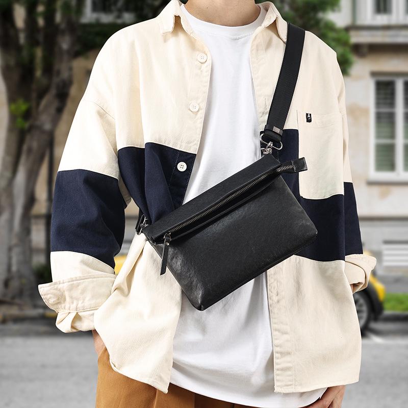 

JOYIR Men s Minimalist Chest Bag - Top Layer Cowhide for Business & Outdoor Travel