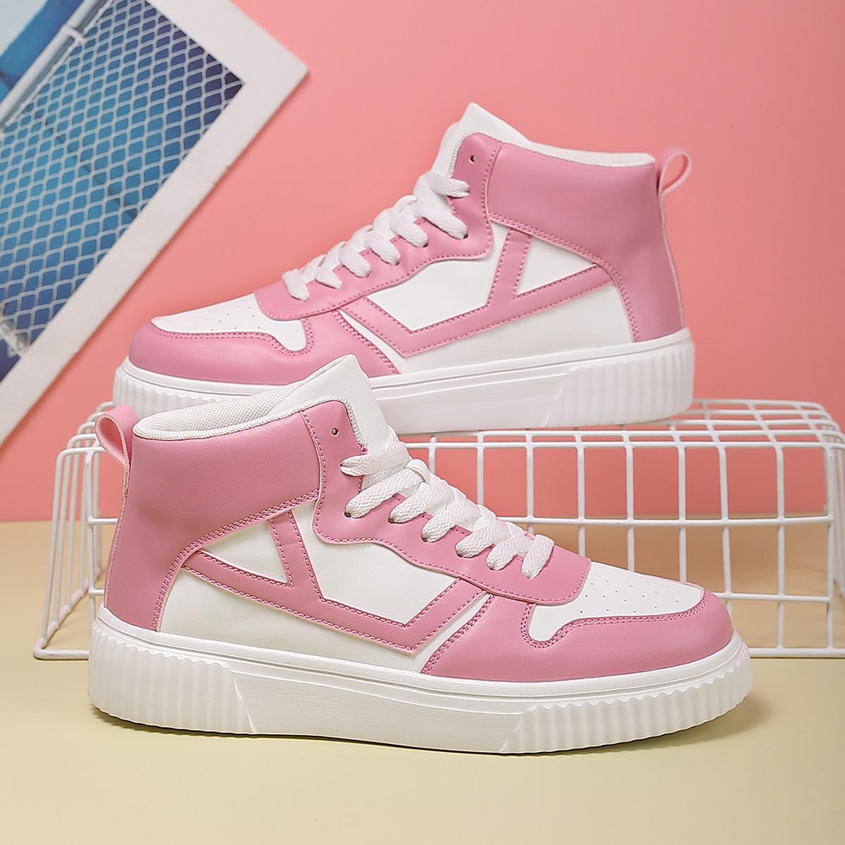 

New Chinese couple shoes sports versatile casual little white board shoes male students breathable trendy shoes 45 розовый