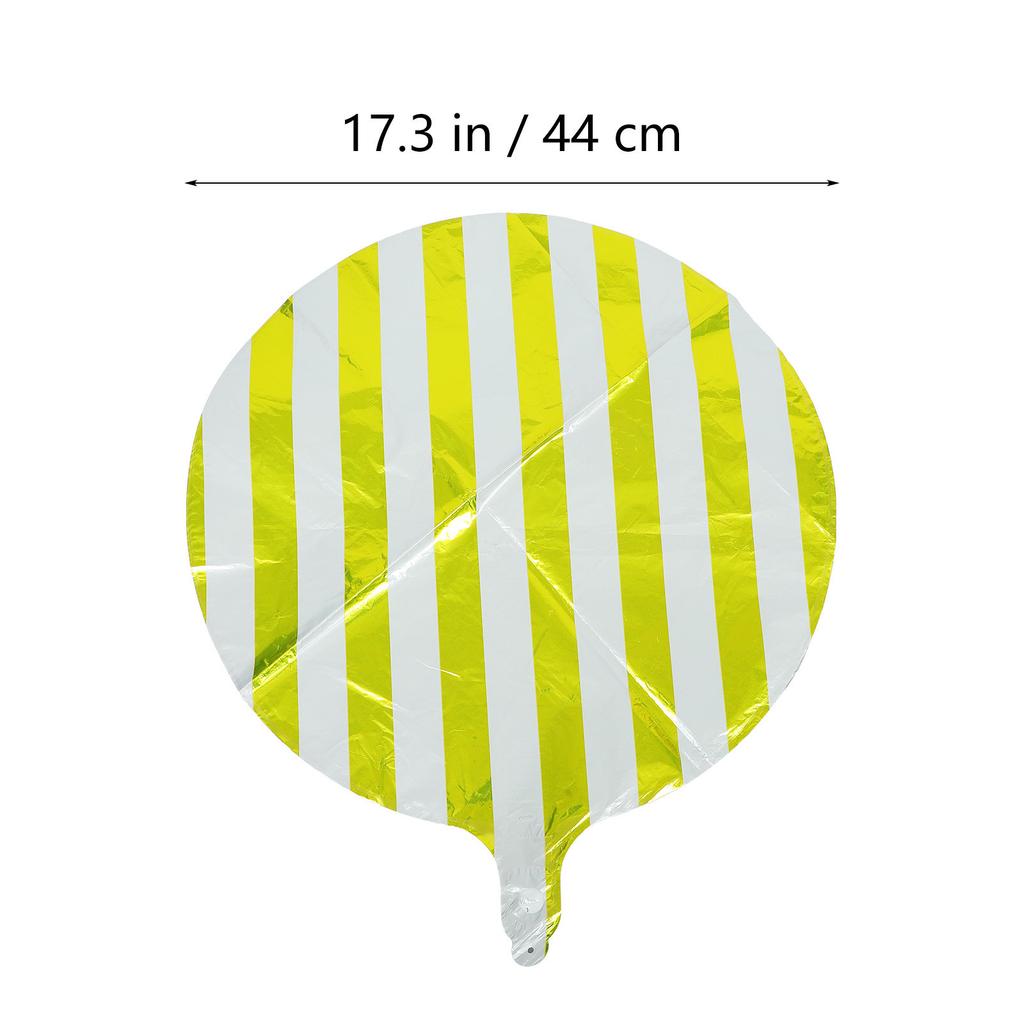 10Pcs Candy Color Striped Aluminum Film Balloons Wear Resistant Birthday Party Decor Scene Decorations Round Striped Balloon