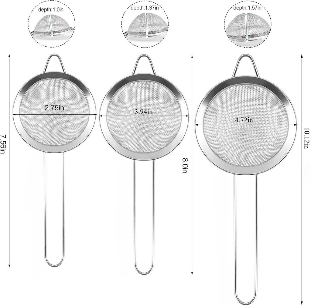 Stainless Steel Ultra Fine Mesh Strainer SieveKitchen Tool for Juice SoyaMilk Oil Dumpling Fishing Hotpot LeakySpoon
