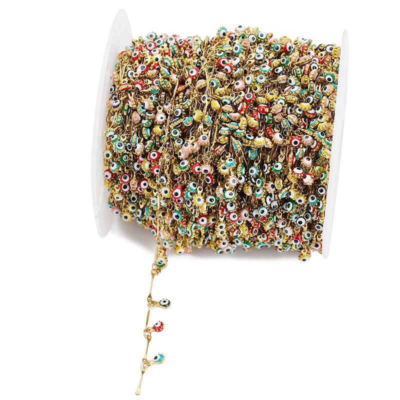 

Трансграничное ожерелье из нержавеющей стали с масляной эмалью и подвеской в виде семени дыни на шариковой цепочке 4mm Bead Chain, 1m золотой