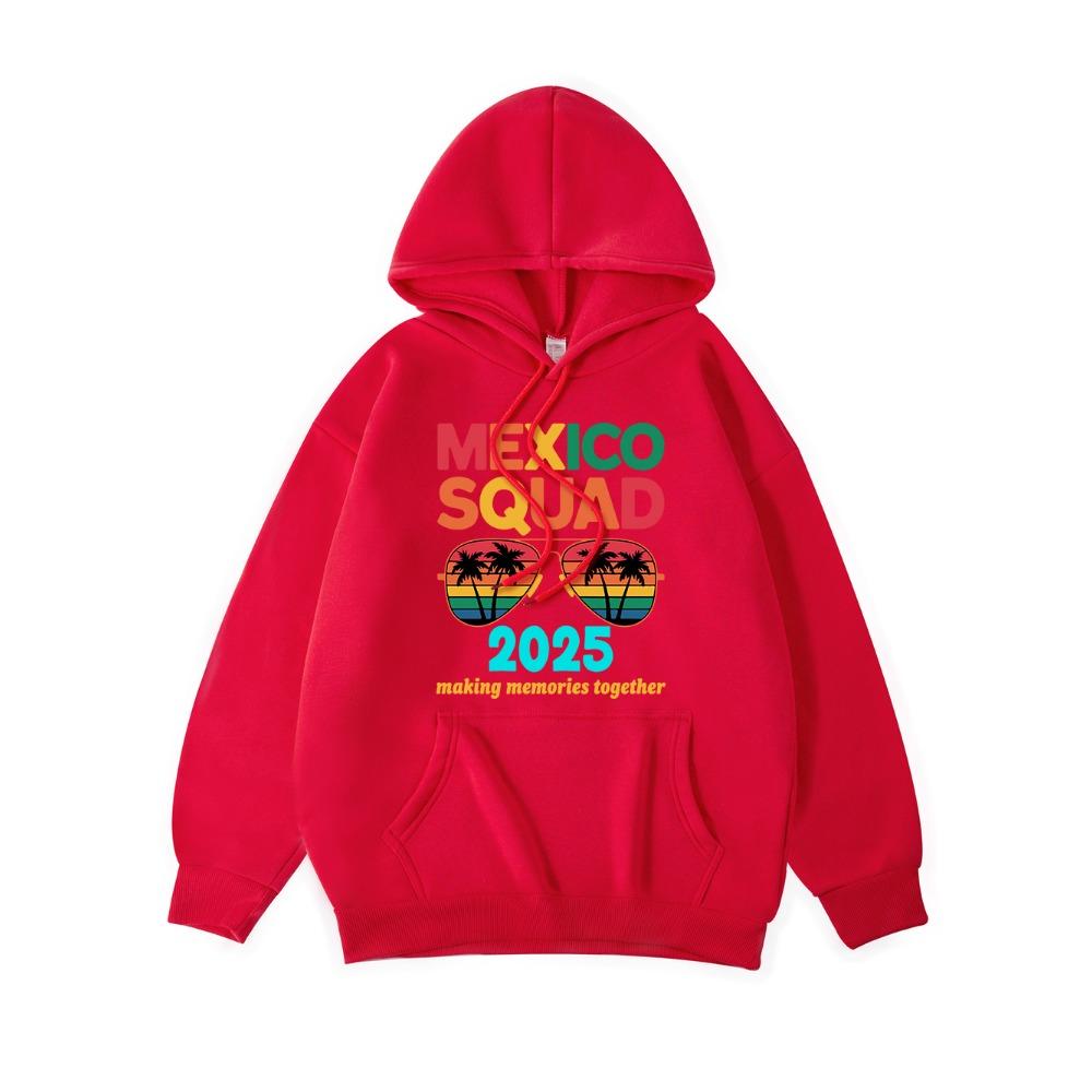 Mexico Squad Letter Printed Hoodie Women Casual Pocket Hooded Winter Sweatshirt Basics Sporty Womans Clothing