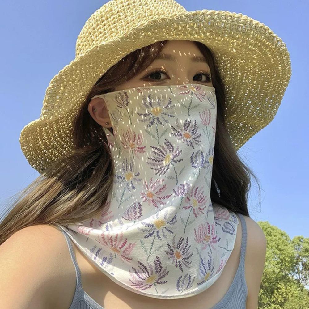 Écharpe Masque Respirante pour Femme Écharpe Tour de Cou Imprimé Floral pour Sports d'Été en Plein Air