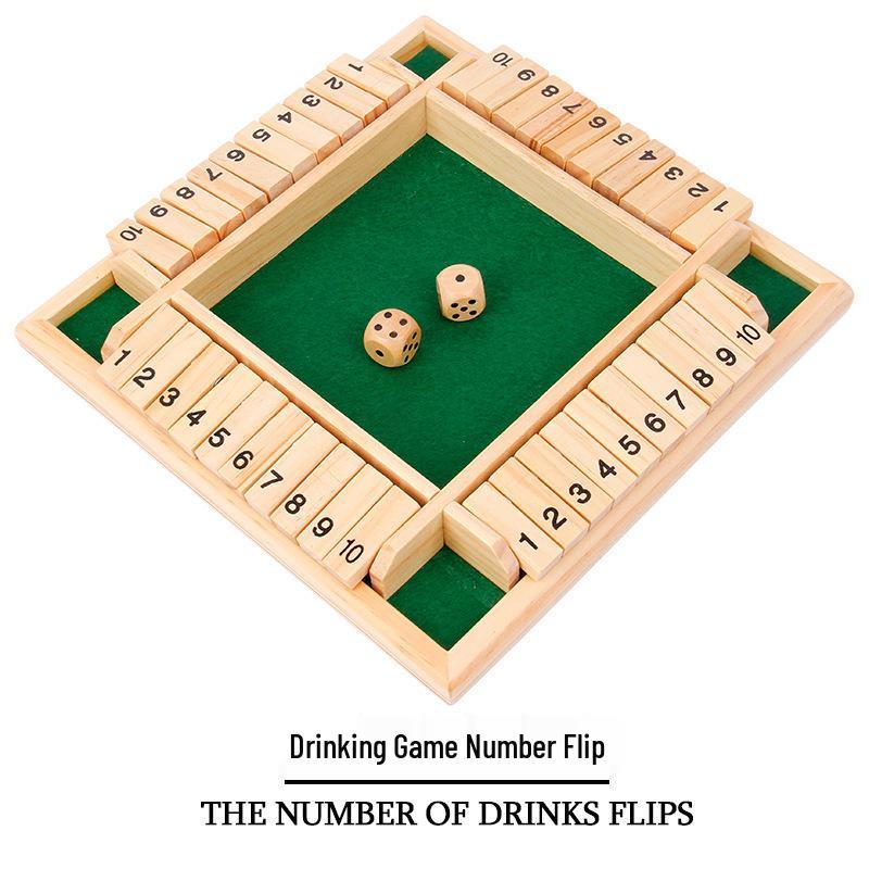 Four-Sided Number Flip: Children s and Adult s Wooden Party Game