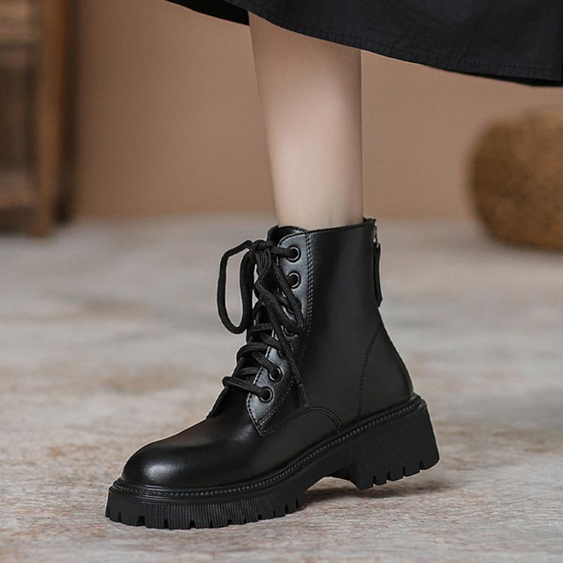 Женские ботильоны Модные ботинки из искусственной ПУ кожи Массивные ботинки Платье Офисная обувь Женские трендовые короткие ботинки 35 чёрный 2326₽
