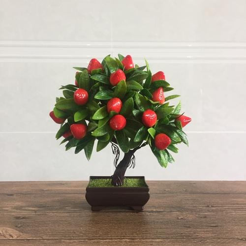 Artificial Fruit Potted Tree Bonsai Living Room Tabletop Decoration Dining Room Green Plant Fake Flower Decoration