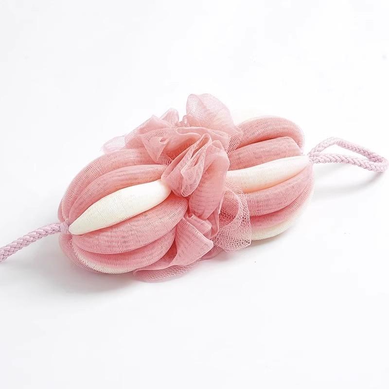 Большая банная губка для взрослых, Мочалка для тела, Банная мочалка-цветок в форме тыквы, Эластичная полоска для очищения спины