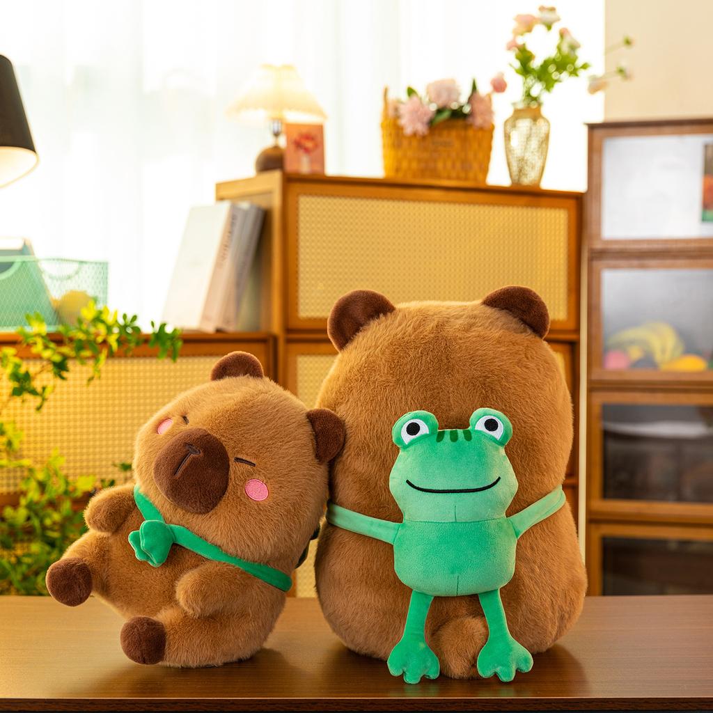Cartoon Cute Kapibala Back Frog Plush Toy Doll Ugly Cute Doll Children's Birthday Gift