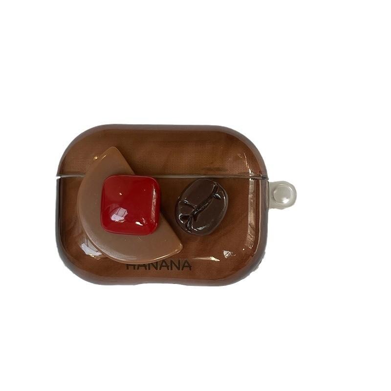 Smudge three-dimensional geometry coffee beans for AirPods 1 apple bluetooth wireless headset cover 1/1 generation pro1 women