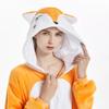 Kids Carnival Costume Kigurumi Onesie, Fox Model, Orange/White, 7-8 Years