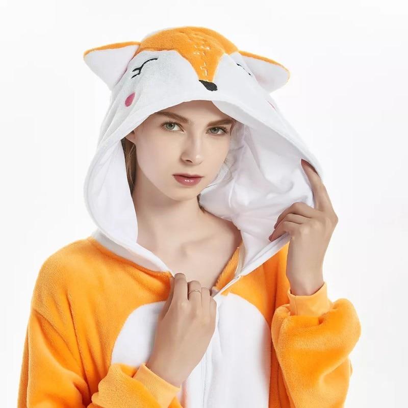 Kids Carnival Costume Kigurumi Onesie, Fox Model, Orange/White, 7-8 Years