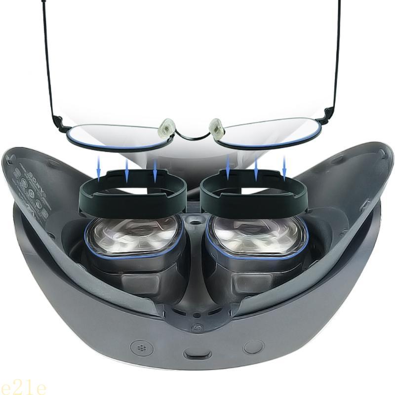 E21E Lens Anti-Scratch Rings for PS VR2 Glasses Slot Brackets Lightweight Frame with Storage Bag Clean Cloth Glasses Spacer 5