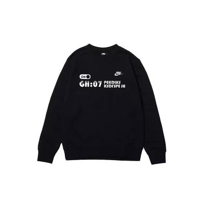Nike Outdoor Breathable Art Bear City Commuting Versatile Letter Logo Crew Neck Long Sleeve Sweatshirt Unisex Sweatshirt BV2667-010(TEAM1061-26-29)