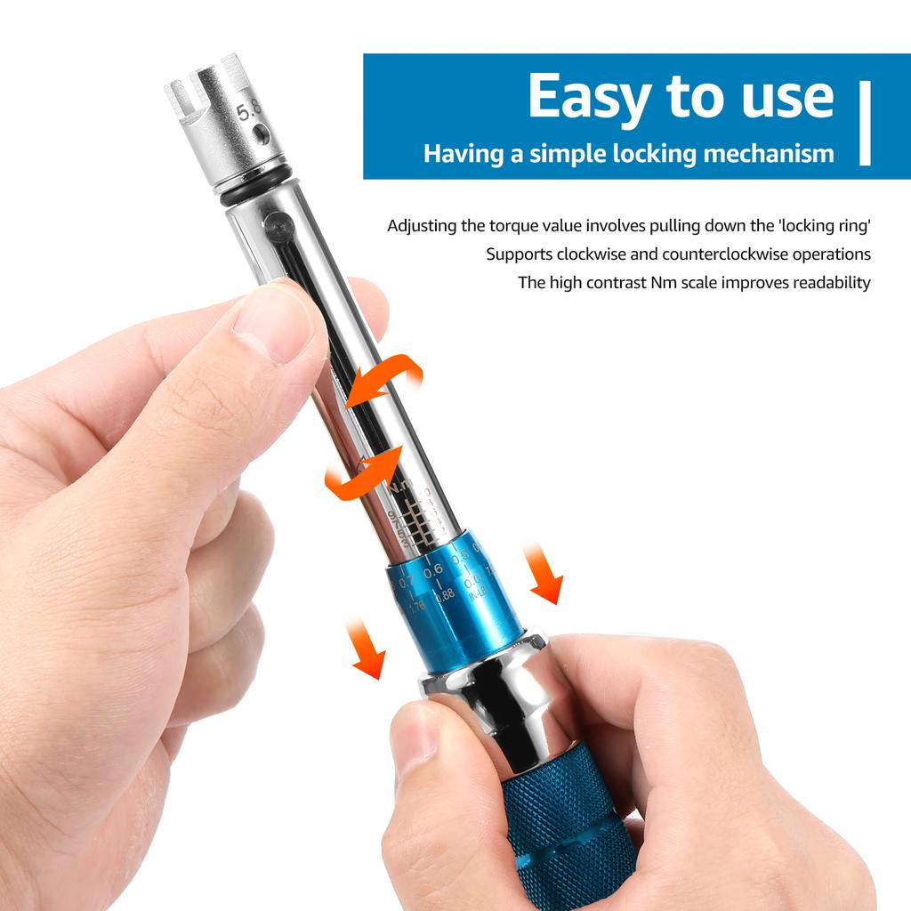 Spoke Torque Wrench Reliable Steel Torque Wrench Set Portable 2-10 NM Spoke Tightening Torque Tool for Motorcycle Bike