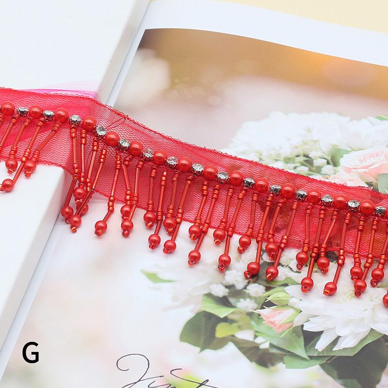 5 Yard Beaded Tassel Latin Dance Dress Decor Trim Fringe Lace Trimming Clothes Curtain Upholstery Sofa Sewing Accessories