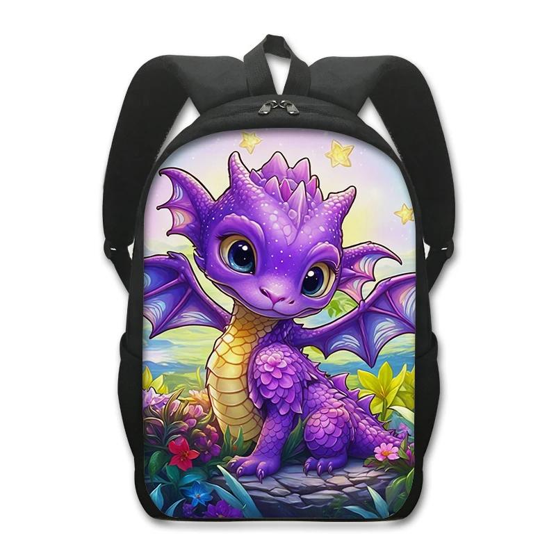 Fantasy Magic Dragon Print Backpack Cartoon Dragon Baby Student Schoolbags Women Men Laptop Rucksack Outdoor Travel Daypack