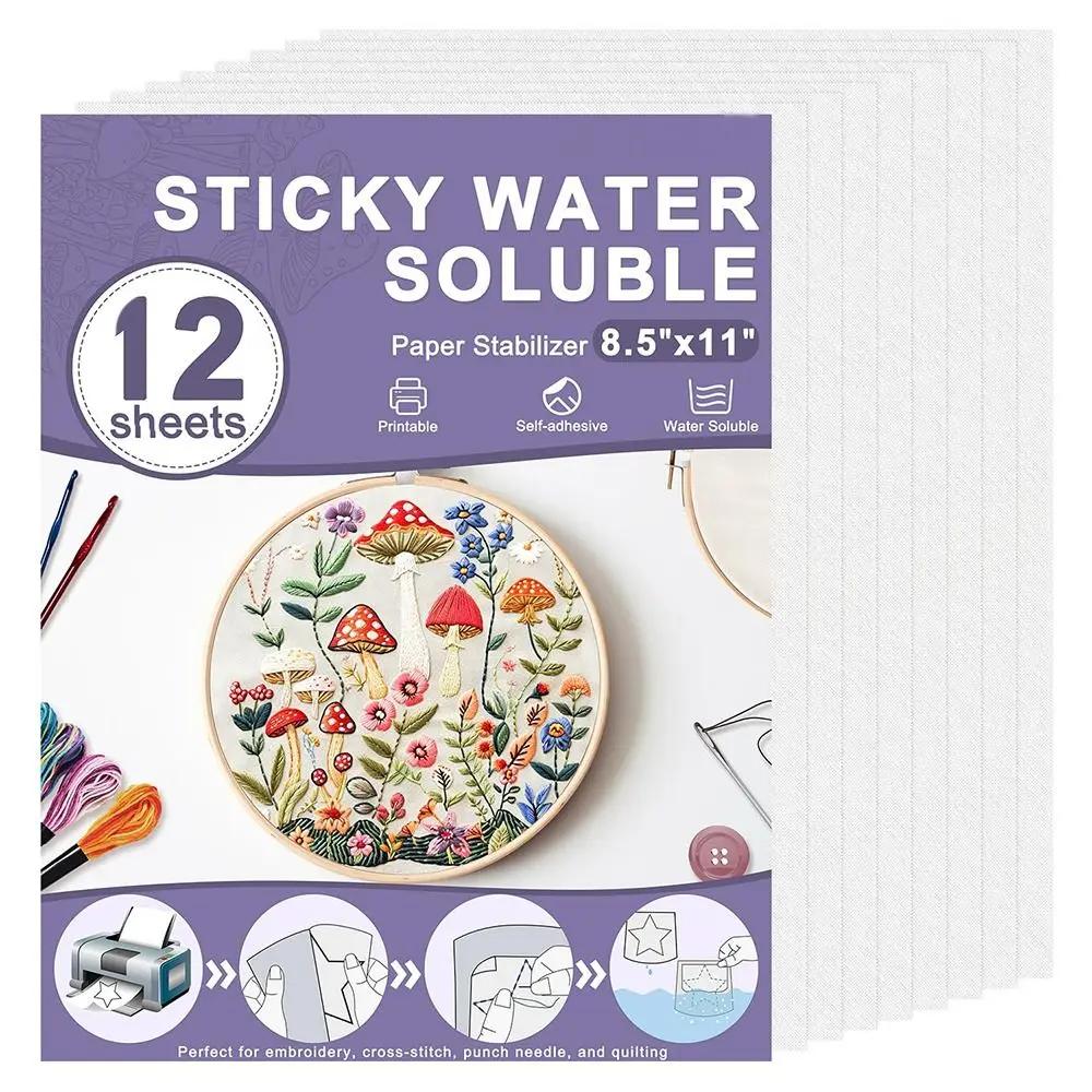 8/10/12 Stück DIY bedruckbares Sticktransferpapier Handgefertigte Stickereien Stickerei wasserlöslicher Film