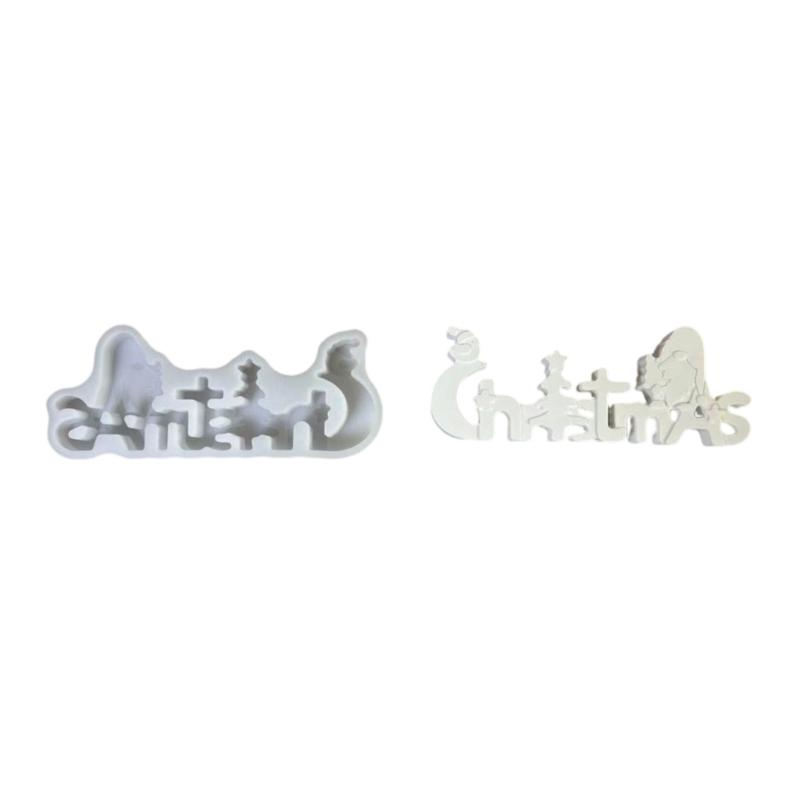 

Reusable Silicone Holiday Decors Mold Cement Plasters Christmas Gnomes Table Sign Ornament Crafting Supplies Mould 1