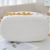 Tabletop Nordic Style Cotton Storage Basket Foldable Storage Baskets With Handles Rope Wrapped Letter Storage Basket