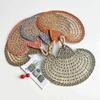 Colorful Decorative Handmade Fan Vintage Hand Braided Fan Creative Summer Cooling Fan  Outdoor