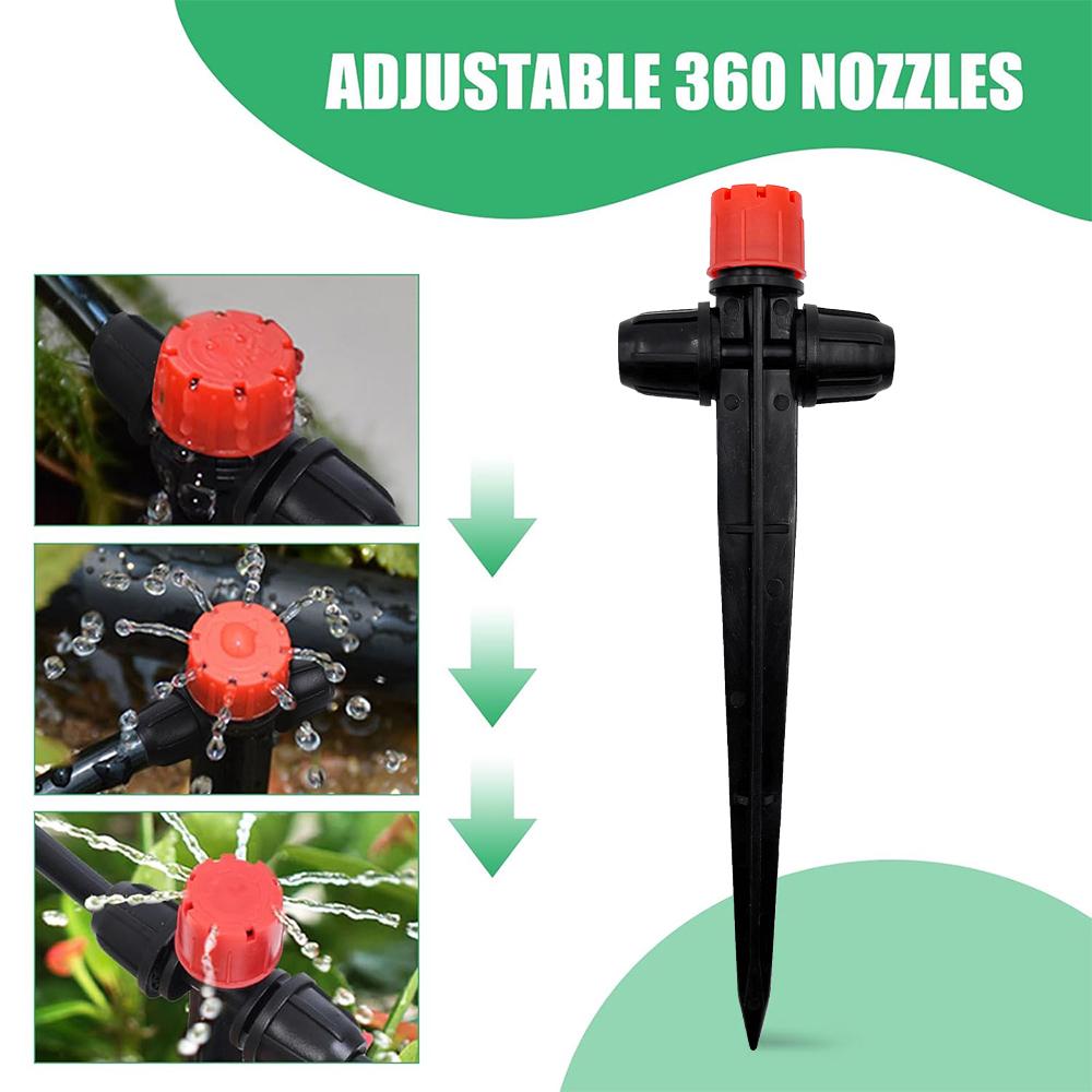 Spiked Sprinkler Drip Irrigation Kit, Automatic Plant Watering System for Greenhouse Garden, DIY Irrigation Equipment Set